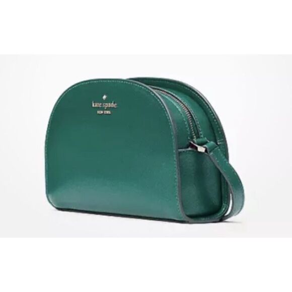 kate spade Handbags - Kate Spade Perry Saffiano Leather Deep Jade Dome Crossbody Bag K8697 $279